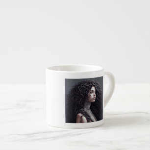 Xícara De Espresso Cabelo Curvo Longo Espresso Mug