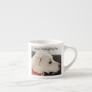 Xícara De Espresso Cachorro Branco Bonito Cachorro de Ação de Graç