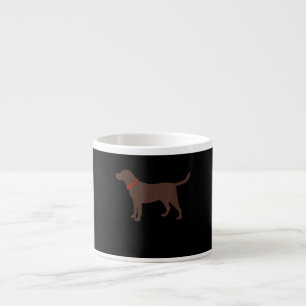 Xícara De Espresso Cachorro Chocolate Labrador Cão Silhouette