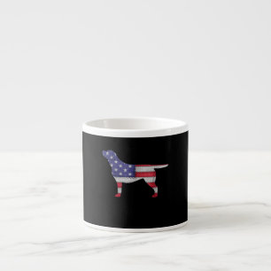 Xícara De Espresso Cachorro   Labrador Retriever Silhouette USA Flag