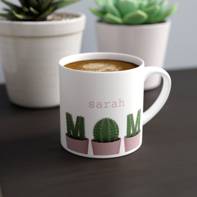 Xícara De Espresso Cactus, Mãe, Planta Pai, Taça Espresso (Cute little espresso cup for the Cactus Mom in your life. Just add their name (or yours))
