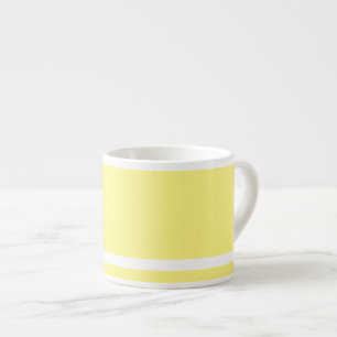 Xícara De Espresso Café Amarelo Forte Com Stripe Branca