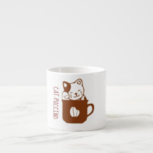Xícara De Espresso Café com uma gata de gato