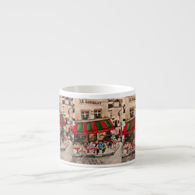 Xícara De Espresso "Café em Rue Norvins, Montmarte" Paris (Frente)