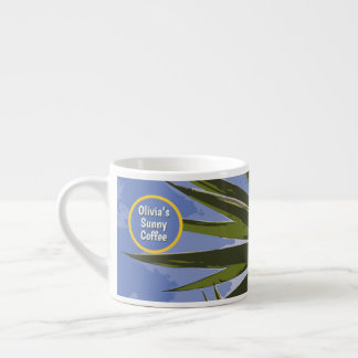 Xícara De Espresso Café Ensolarado Personalizado Tropical Yucca