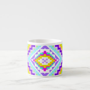 Xícara De Espresso Calidoscópio de Sonhos Tribais Neon