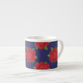 Xícara De Espresso Cama de Espresso Personalizada, Rosas vermelhas em