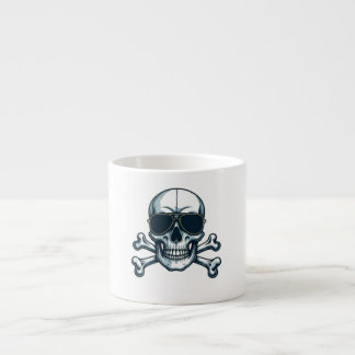 Xícara De Espresso Camisa do Caveira Rockstar - Negrito e Badass"