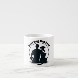 Xícara De Espresso Camiseta Melhor Pai de Cachorro do Mundo Silhueta 