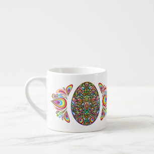 Xícara De Espresso Camiseta Orgânica Infantil com Desenho Psicodélico