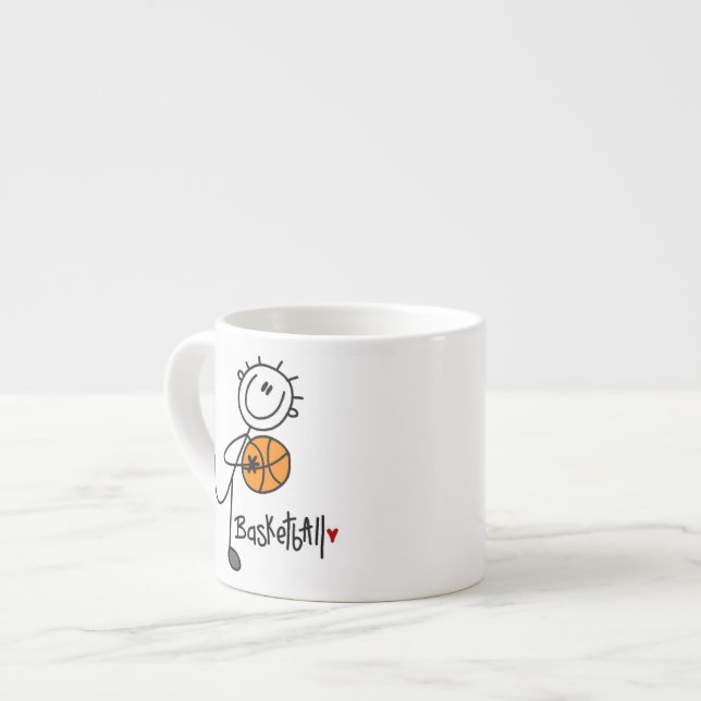Xícara De Espresso Camisetas e Presentes Básicos de Basquete com Bone (Frente Esquerda)