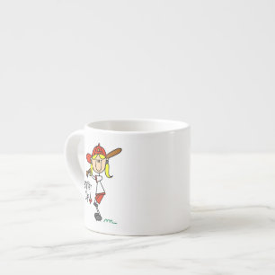 Xícara De Espresso Camisetas e Presentes de Beisebol para Meninas Bat