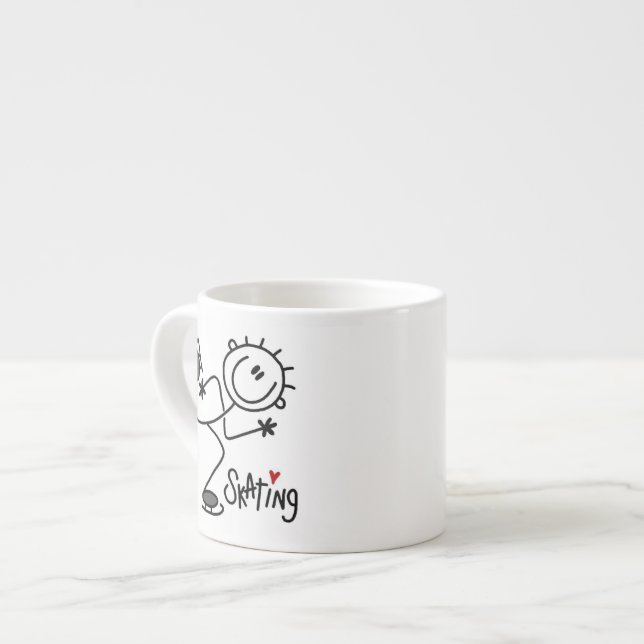 Xícara De Espresso Camisetas e Presentes Simples de Patinação no Gelo (Frente Esquerda)