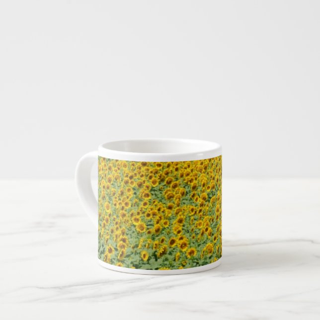 Xícara De Espresso Campo amarelo do girassol (Frente Esquerda)