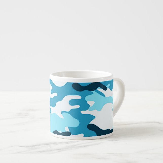 Xícara De Espresso Camuflagem azul Espresso Mug (Frente Esquerda)