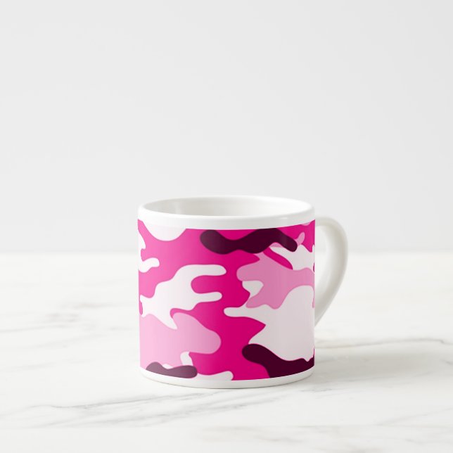 Xícara De Espresso Camuflagem rosa Espresso Mug (Frente Esquerda)