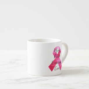Xícara De Espresso Camuflagem Rosa Fita Fé Espresso Mug