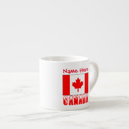 Xícara De Espresso Canada Snow Bandeira Canadense Vermelha Personaliz