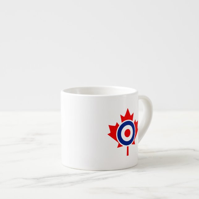 Xícara De Espresso Canadiano Maple Leaf Roundel Mod CANADA (Frente Esquerda)