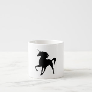 Xícara De Espresso Caneta Preta de Silhueta Unicorn