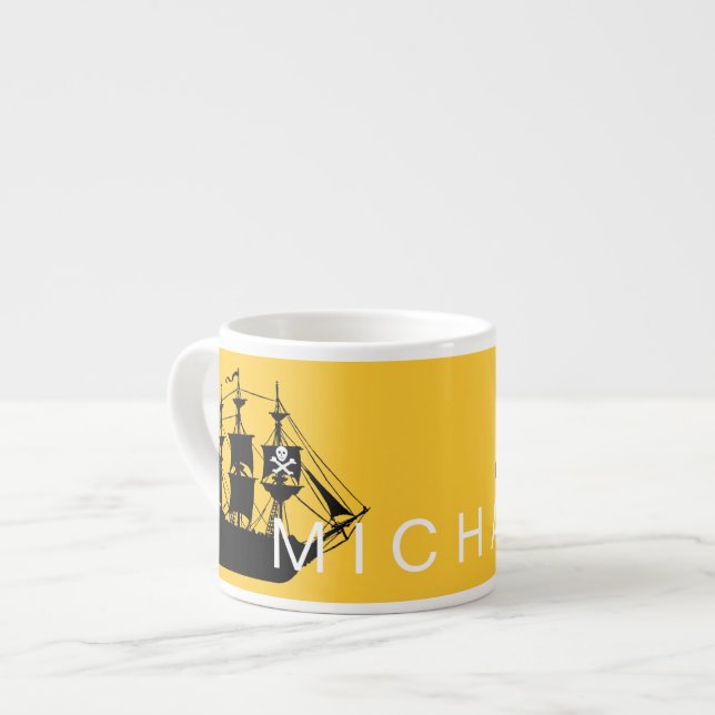 Xícara De Espresso Canhão de Criança Pirata Personalizada (Frente Esquerda)