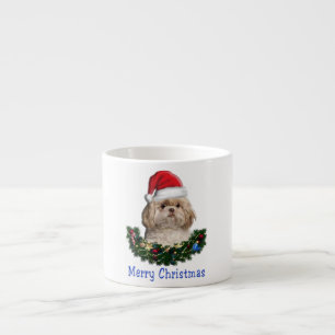 Xícara De Espresso Cão Shih-Tzu Natal