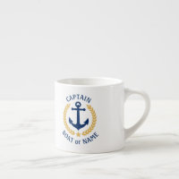 Capitão Boat Name Anchor Dourado Style Laurel Star