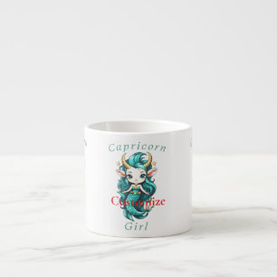 Xícara De Espresso Capricórnio Rapariga Sereia Thunder_Cove