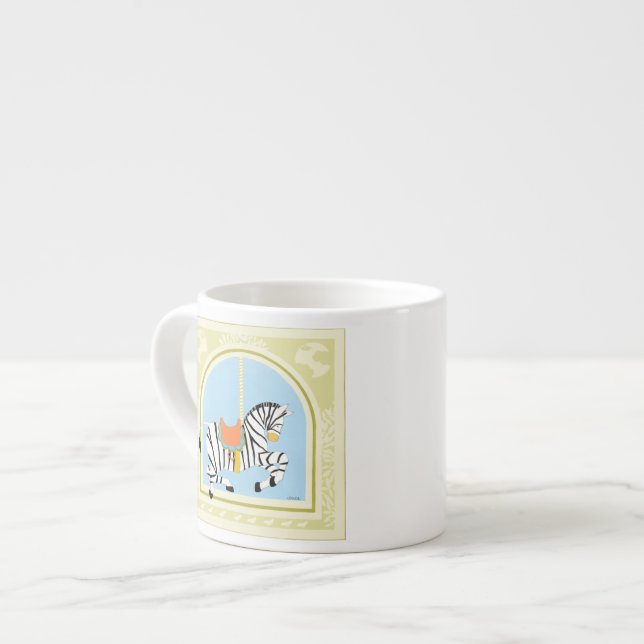 Xícara De Espresso Carousel Zebra por June Erica Vess (Frente Esquerda)