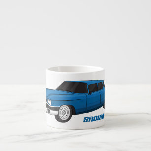 Xícara De Espresso Carro clássico azul legal 1959
