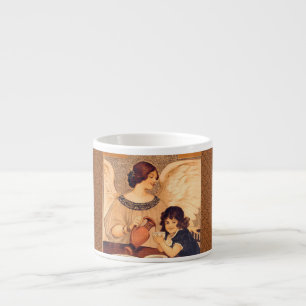 Xícara De Espresso Cartaz Antigo do Anjo do Chocolate Francês: Arte V