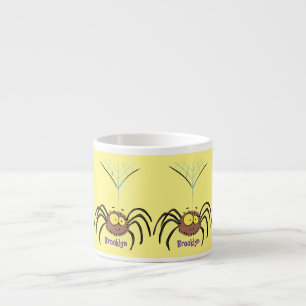 Xícara De Espresso Cartografia engraçada e fofa da aranha