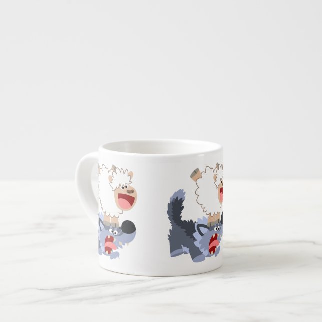 Xícara De Espresso Cartoon Bela e Lobo Espresso Mug (Frente Esquerda)