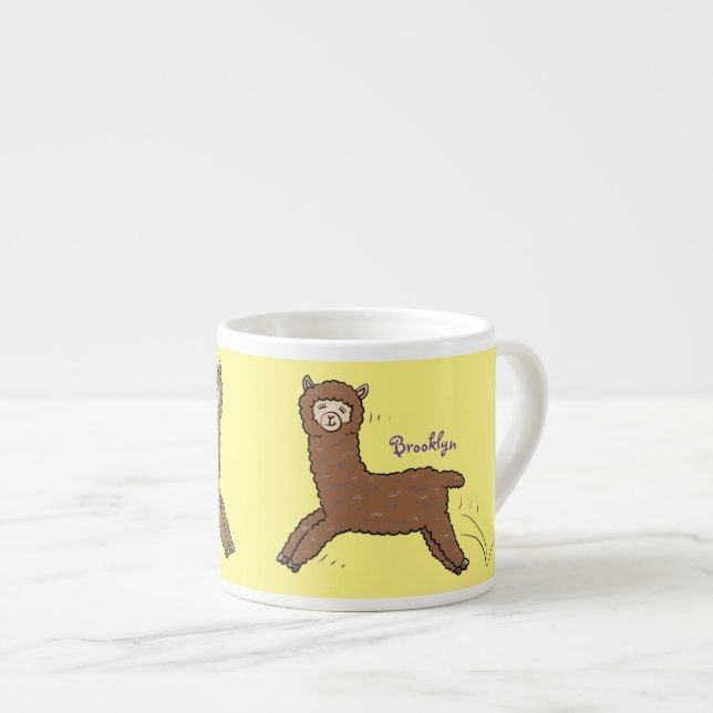 Xícara De Espresso Cartoon castanho-branco e bonito (Frente Esquerda)