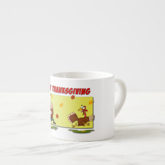 Xícara De Espresso Cartoon de Ação de Graças brilhante e divertido do