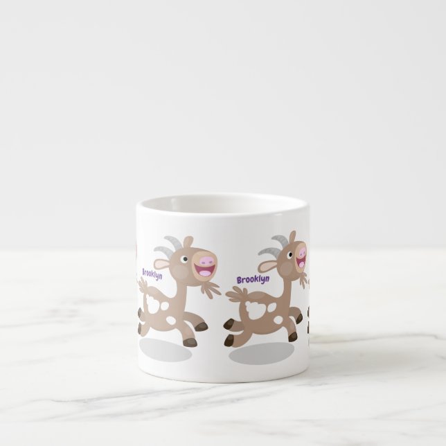 Xícara De Espresso Cartoon de cabra feliz e bonito (Frente)