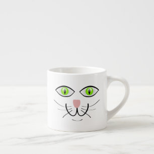 Xícara De Espresso Cartoon de Gato Cara Engraçada-29034