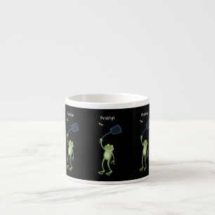 Xícara De Espresso Cartoon de mosca verde-sapo engraçado