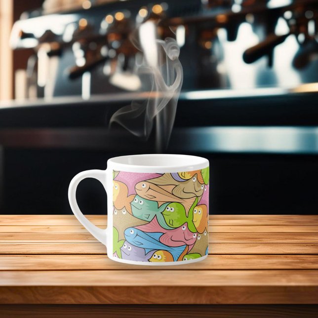 Xícara De Espresso Cartoon Fishes (Criador carregado)