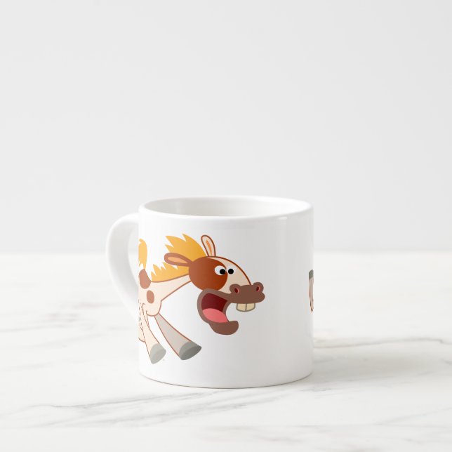 Xícara De Espresso Cartoon Livremente Pinto Horse Espresso Mug (Frente Esquerda)