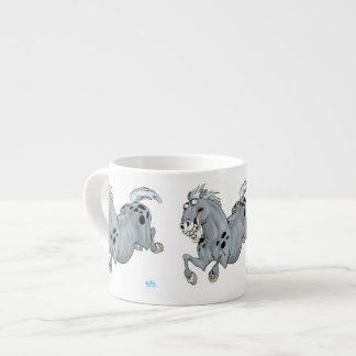 Xícara De Espresso Cartoon Louco Cavalo Espresso Mug