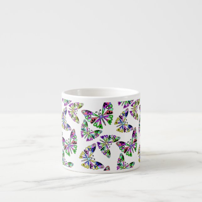 Xícara De Espresso Cartoon sem costura engraçadinho abstrato no trase (Frente)