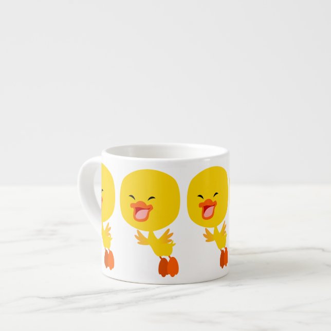 Xícara De Espresso Cartoon Voador Bonito Ducking Espresso Mug (Frente Esquerda)