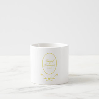 Xícara De Espresso Casamento Dourado