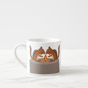 Xícara De Espresso Casamento outono de Chipmunks Bonitos