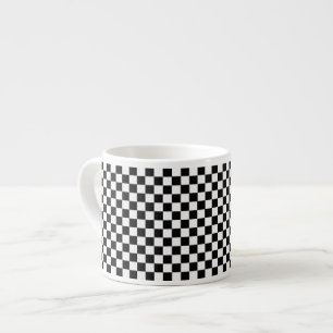Xícara De Espresso Checkerboard preto e branco clássico por STaylor