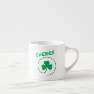 Xícara De Espresso Chever Shamrock Dia de São Patrício Verde irland