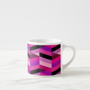 Xícara De Espresso Chevron/Herringbone Abstrato Roxos e Violeta