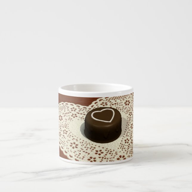 Xícara De Espresso Chocolate do Dia dos Namorados (Frente)