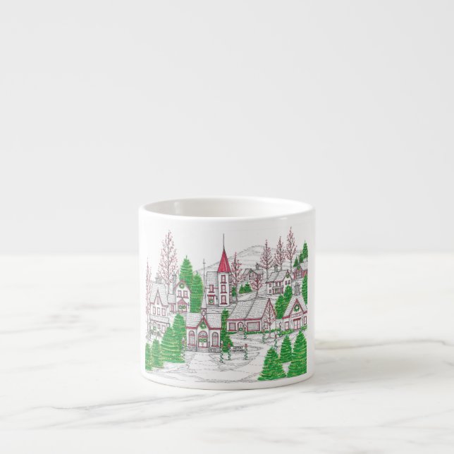 Xícara De Espresso Christmas Village Espresso Mug (Frente)